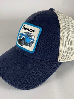 Ford Bronco Navy Blue Beige American Needle Snapback Trucker Hat